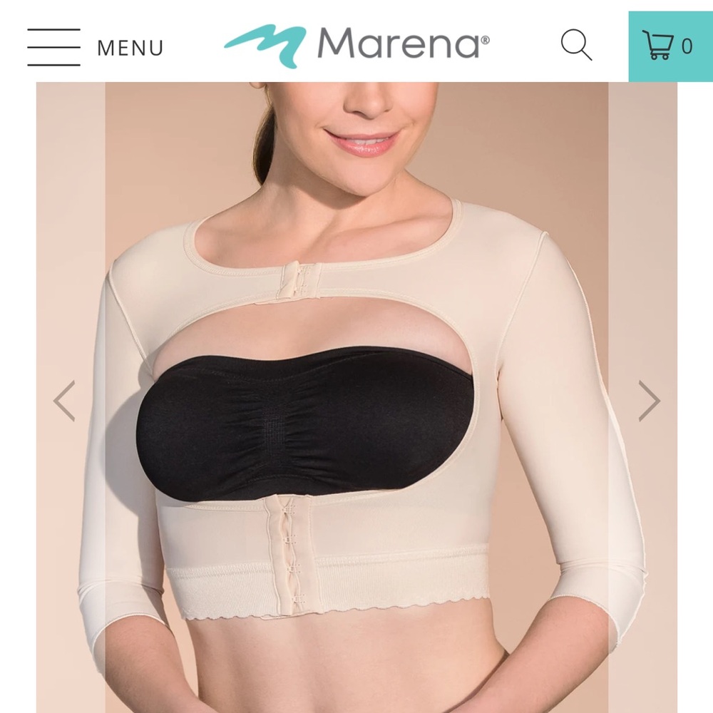 Marena recovery open bust vest 3/4 arms